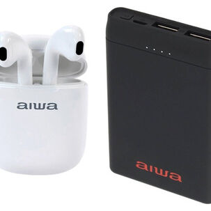 Combo Aiwa Audifono Bluetooth Tws + Cargador Portatil Paw-50