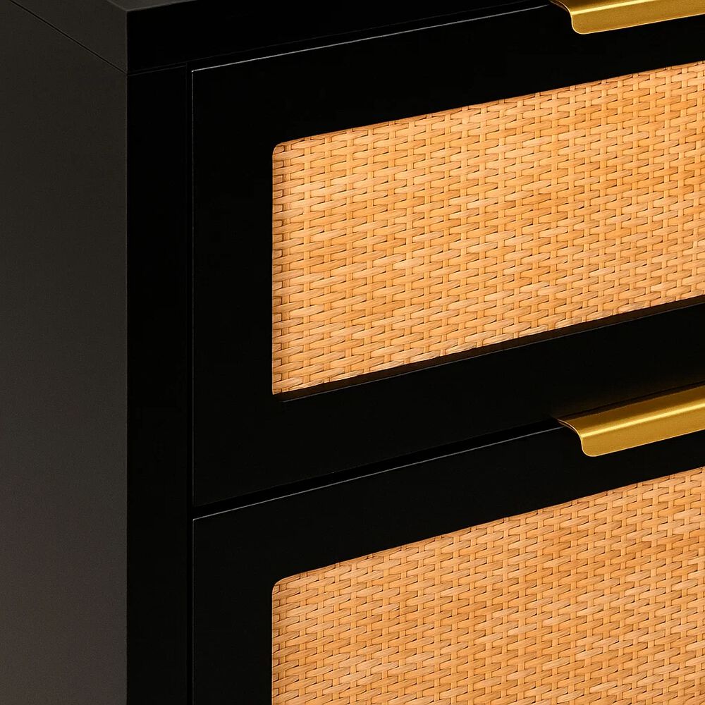 Pack De 2 Veladores Rattan Dark Dos Cajones image number 5.0