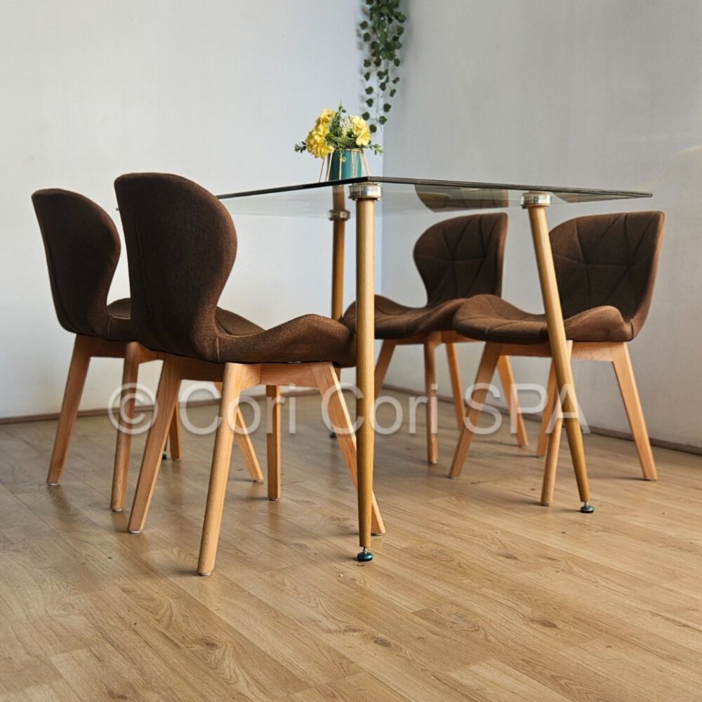 Silla Mariposa Wood Lino Cafe image number 1.0
