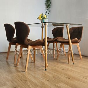 Silla Mariposa Wood Lino Cafe