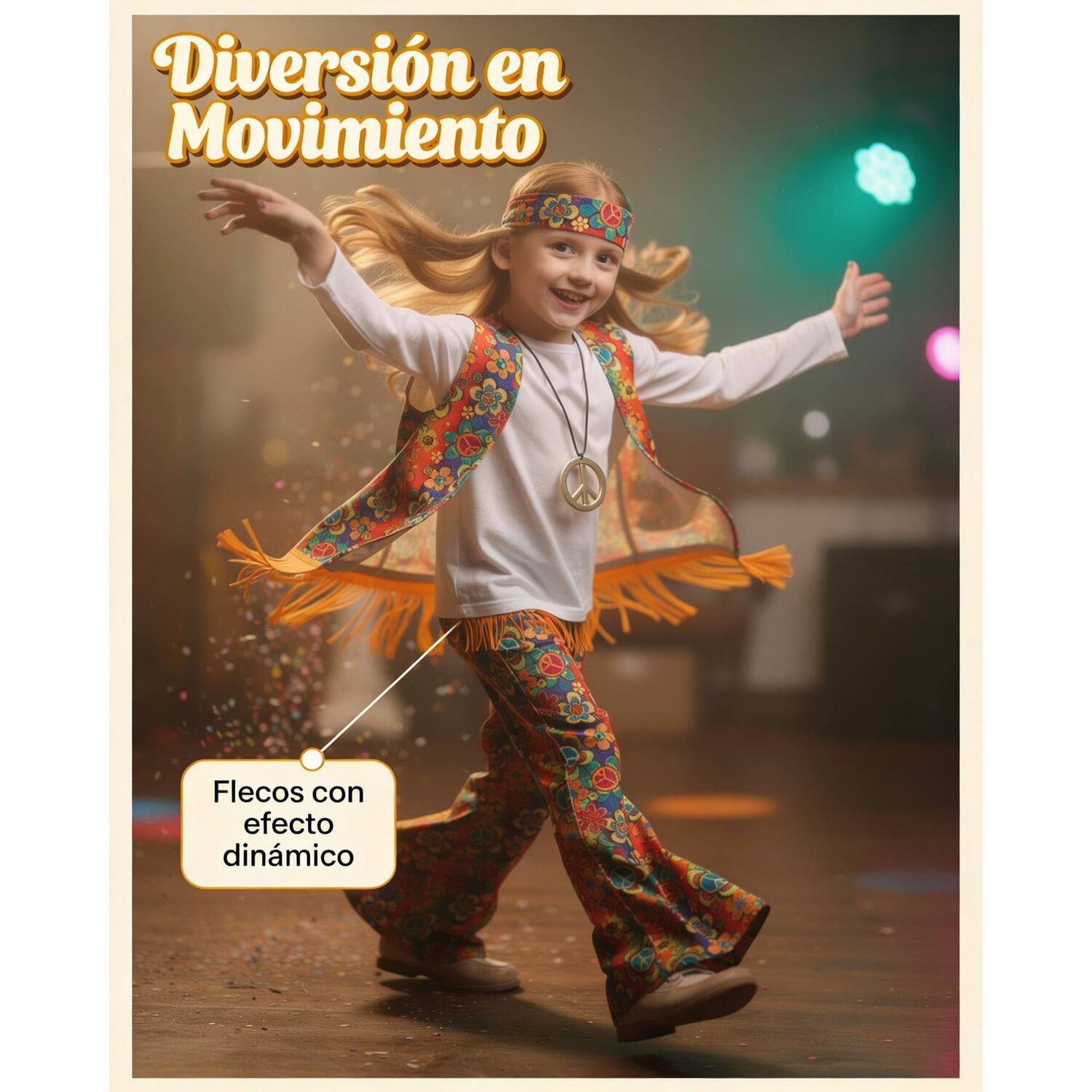 Disfraz Infantil Hippie Retro image number 4.0