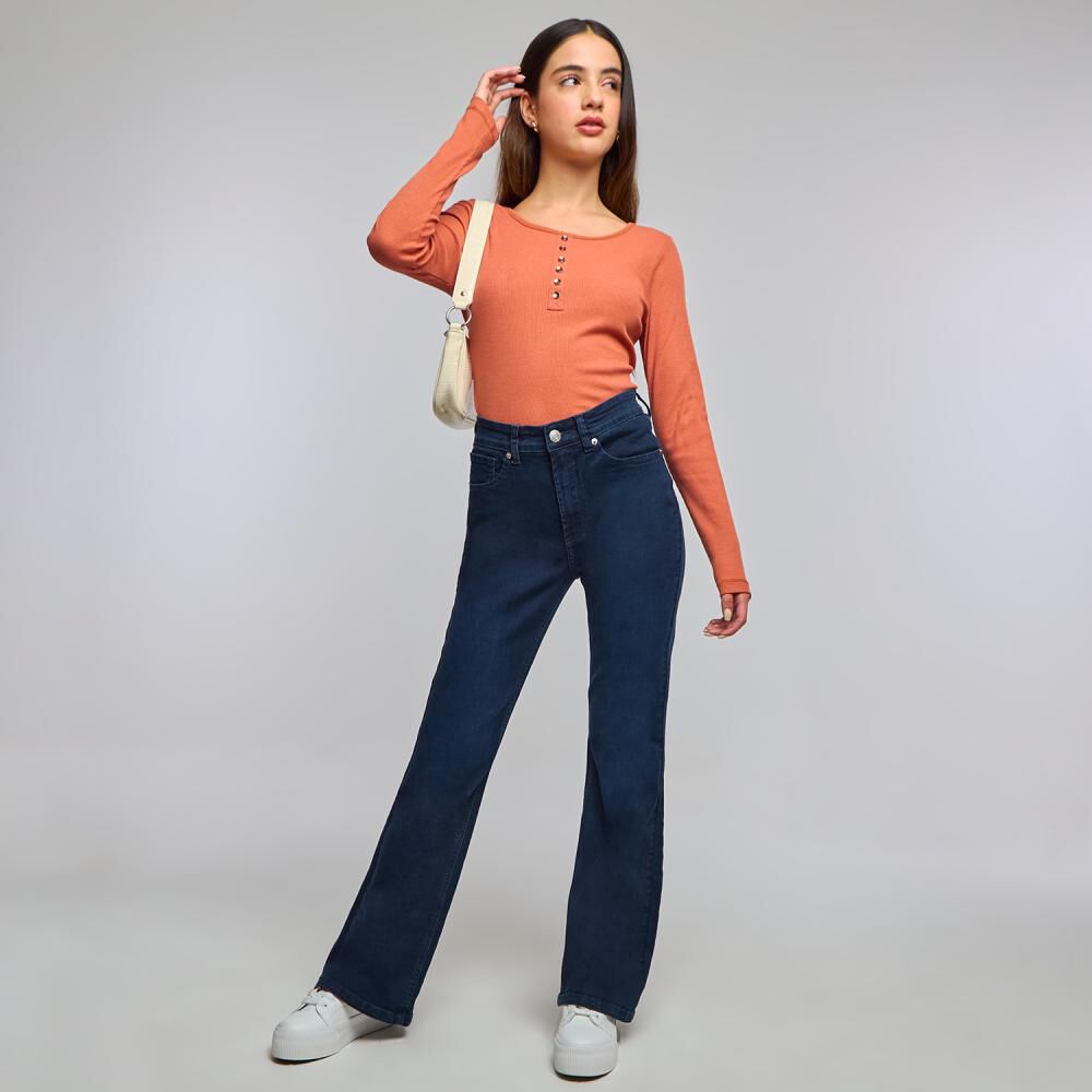 Jeans Tiro Medio Flare Mujer Freedom image number 1.0
