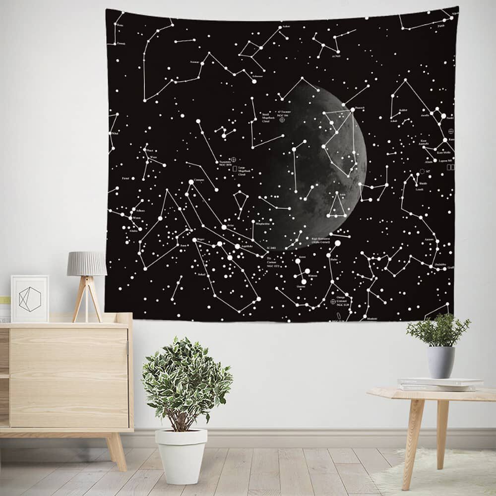 Tapiz Constelaci&oacute;n Astros Lunares Decoraci&oacute;n 60x60 image number 3.0