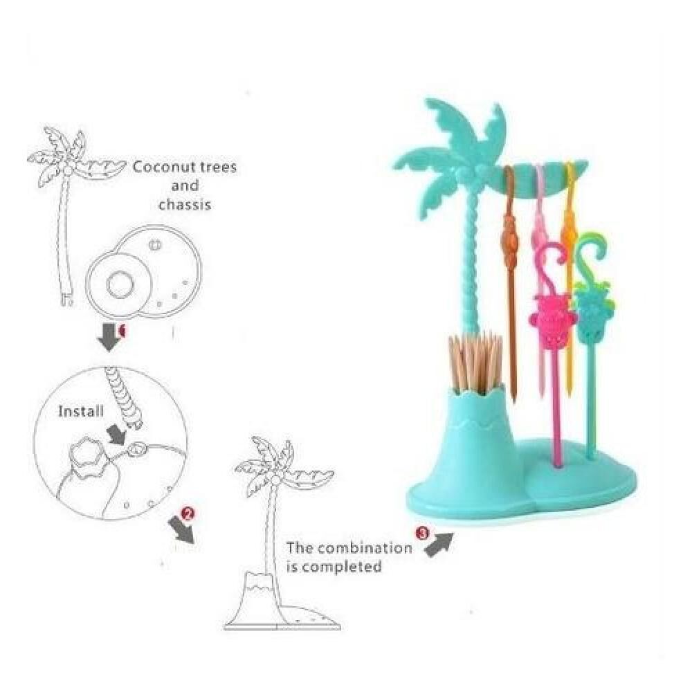 Tenedor Pinchos Para Frutas Palmera Monos Kawaii image number 3.0