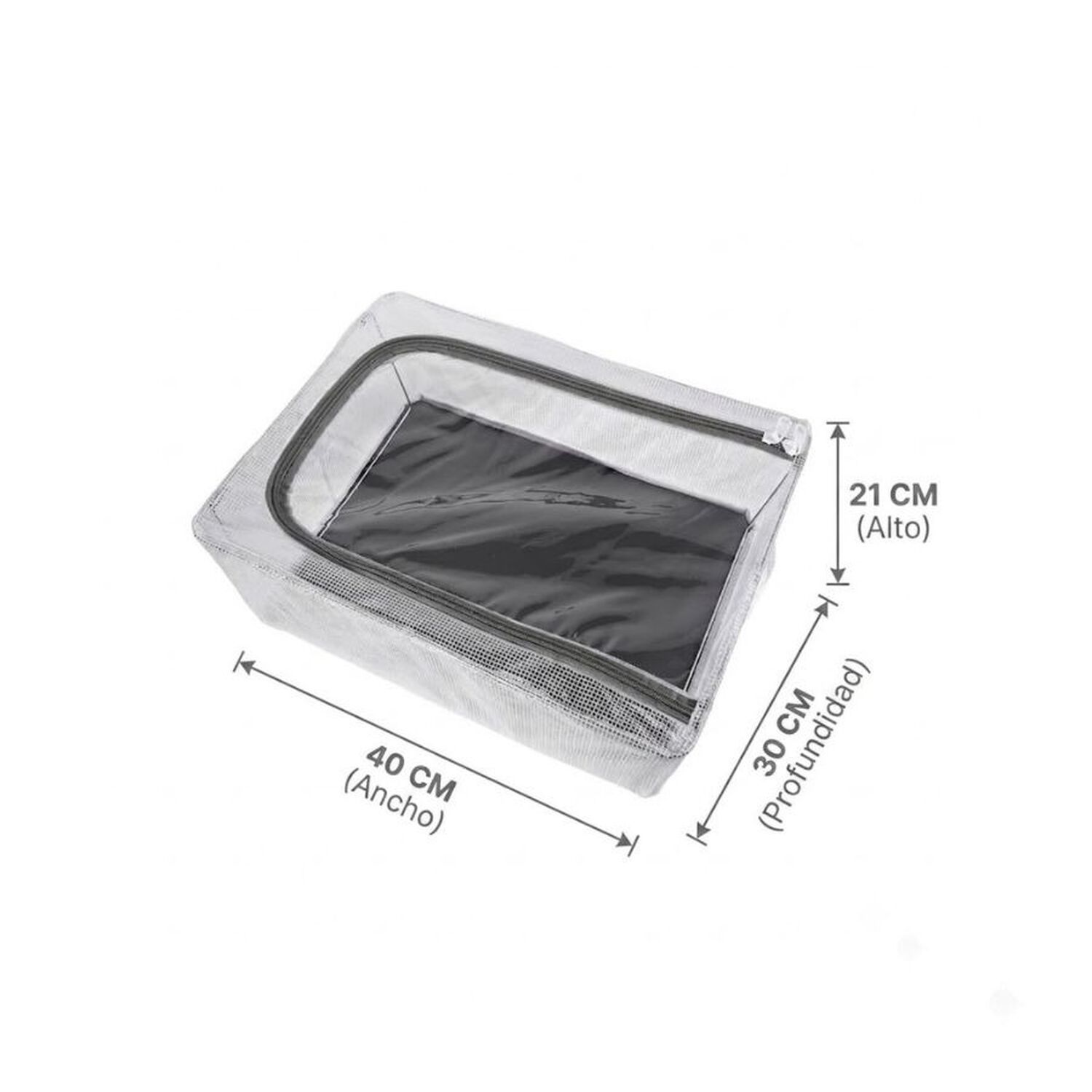 Caja Organizadora De Ropa Con Ventana Transparente Y Cierre 40x30x21cm image number 2.0