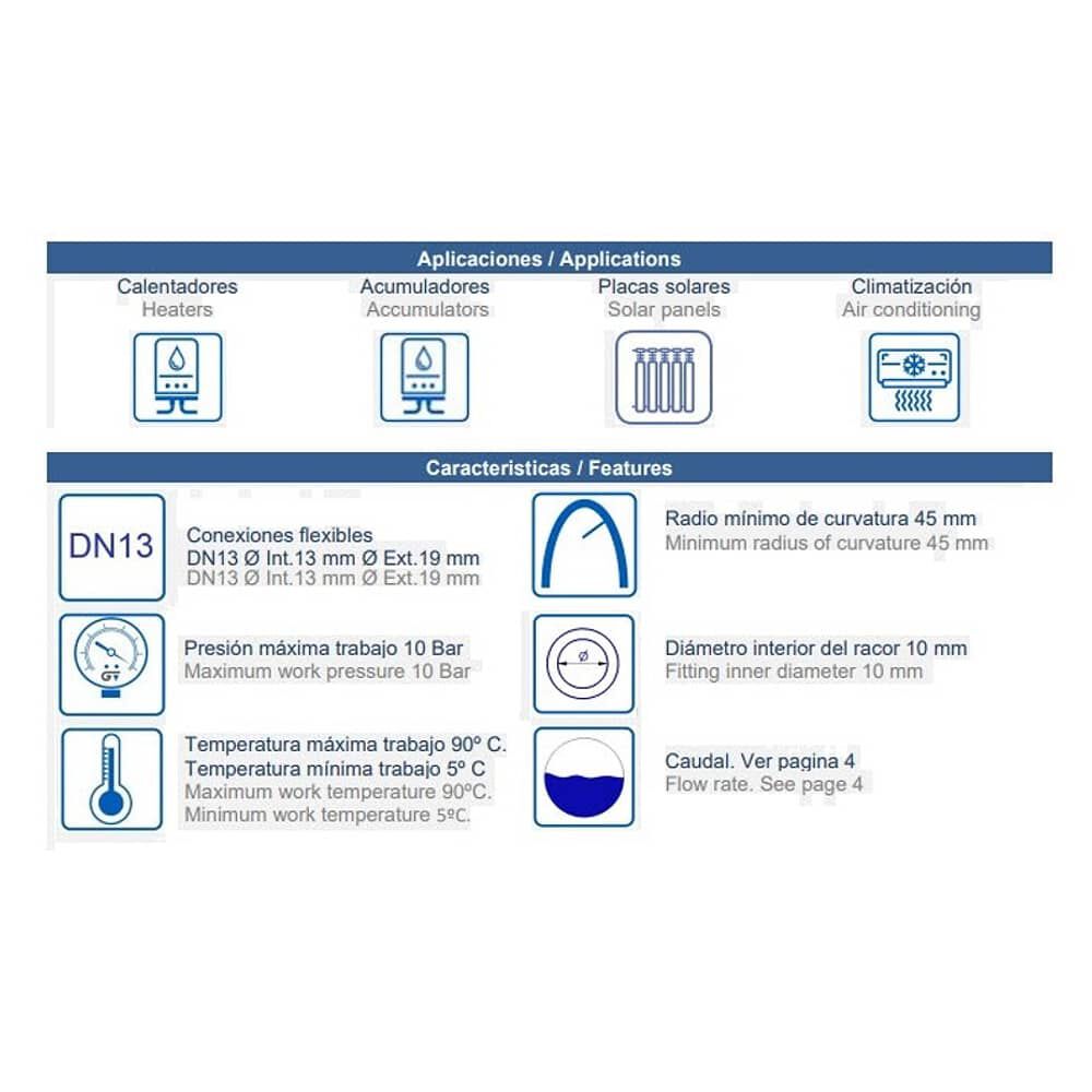 Conexi&oacute;n Flexible Geflex Dn13 1/2" 30cm Genebre image number 6.0