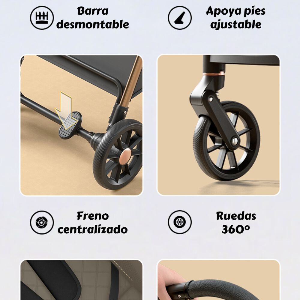 Coche De Paseo Últra Resistente 25kg Tek Negro Lubabycas image number 1.0