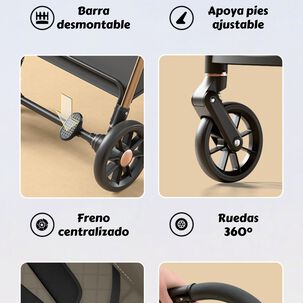 Coche De Paseo Últra Resistente 25kg Tek Negro Lubabycas