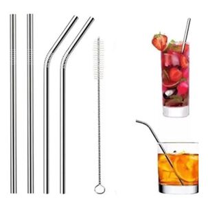 Set 4 Bombillas Reutilizables Con Cepillo Ecologico