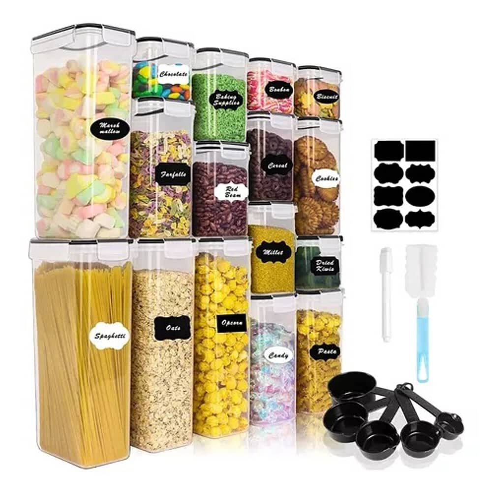 Set De 16 Recipientes Contenedores Herm&eacute;ticos image number 0.0