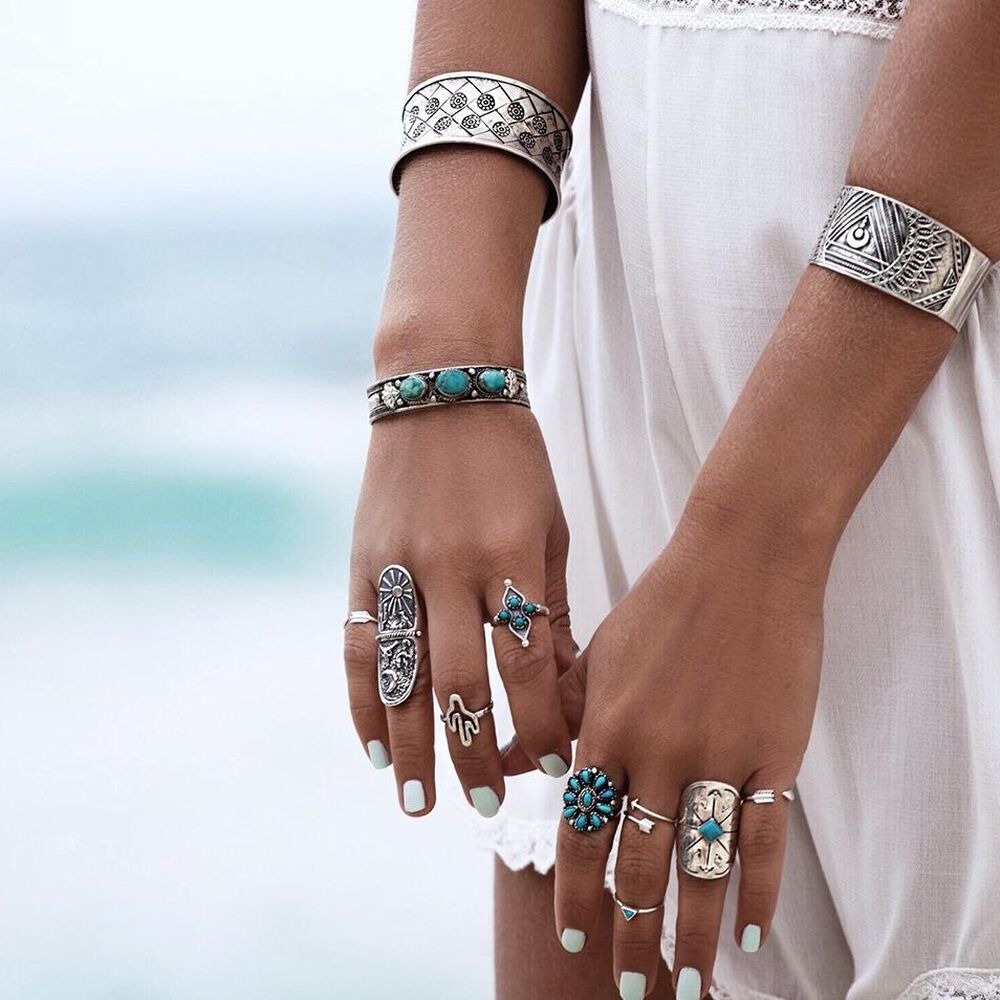 Set Anillos Pequeños Boho Chic Niñas Gloriahoon image number 2.0