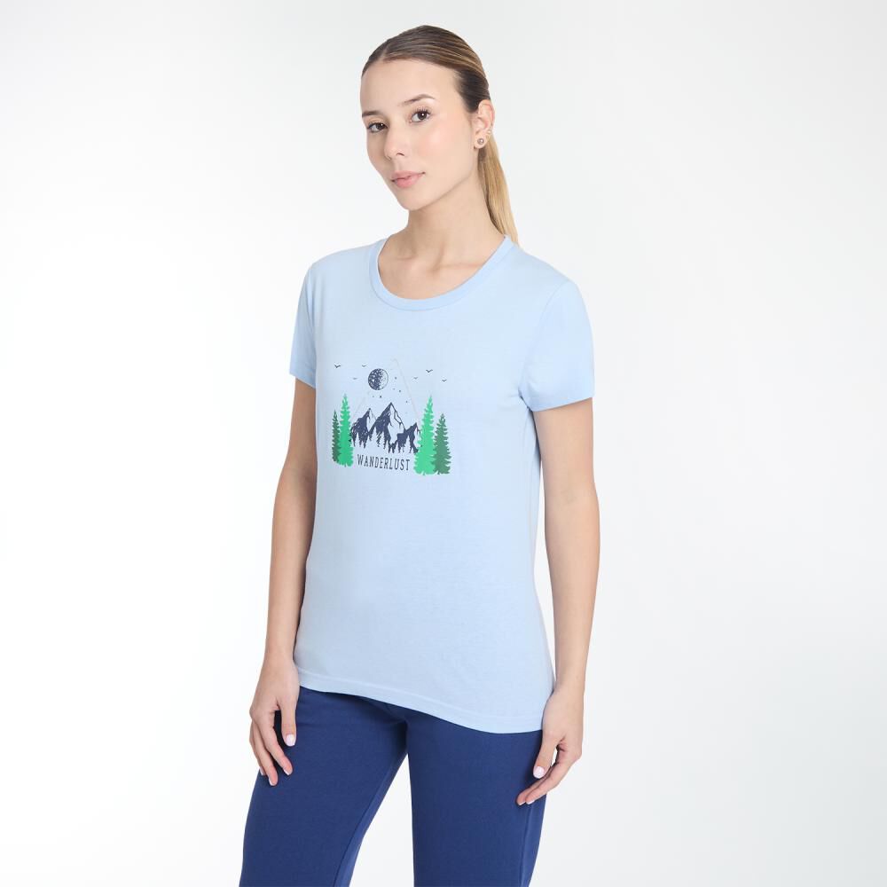 Polera Deportiva Manga Corta Estampado Mujer Wetland image number 0.0