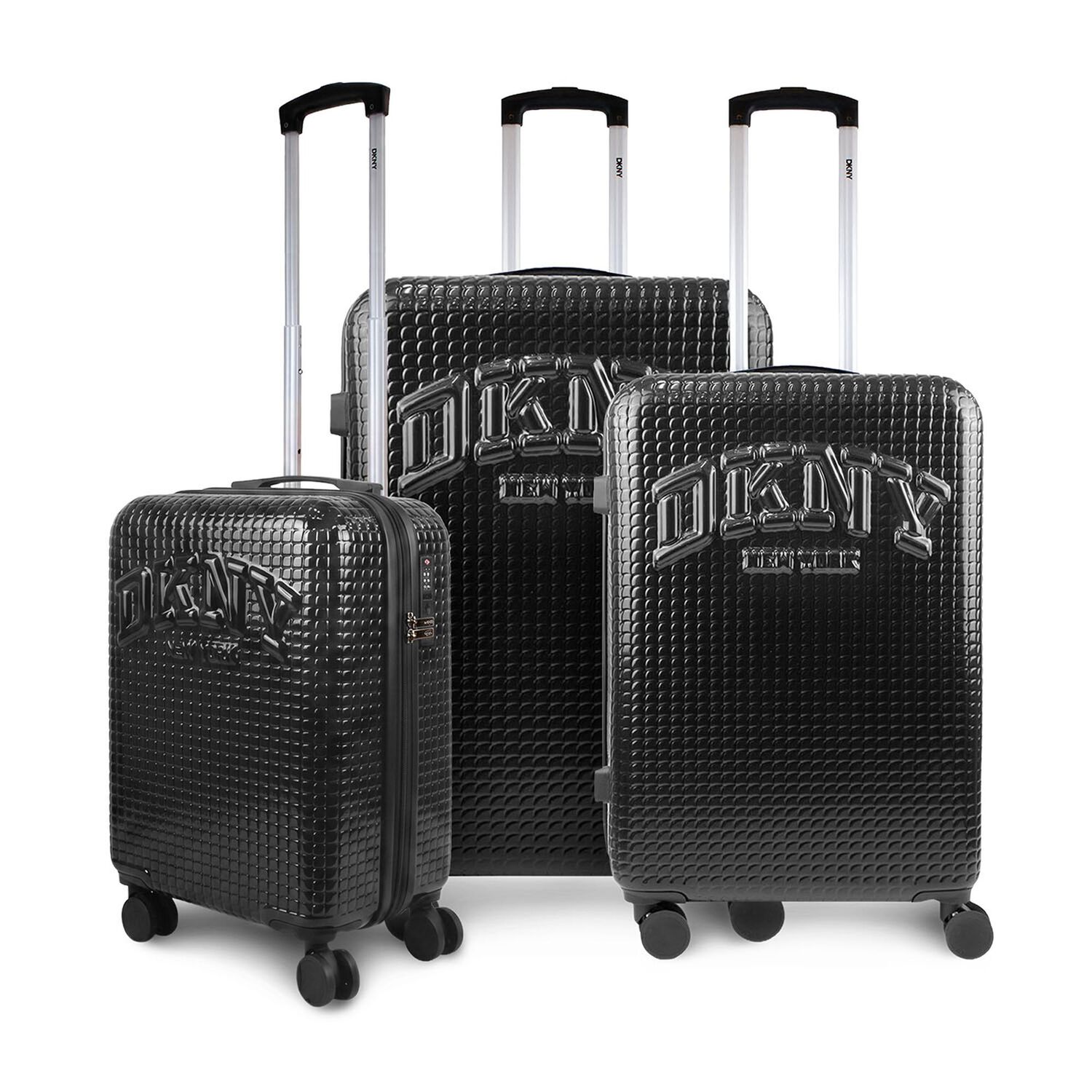 Set 3 Maletas Donna Karan Hot Town Cabina Mediana Grande Negras image number 0.0