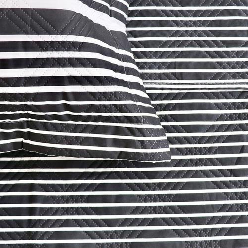 Quilt Andes Estampado King Listado Negro image number 1.0