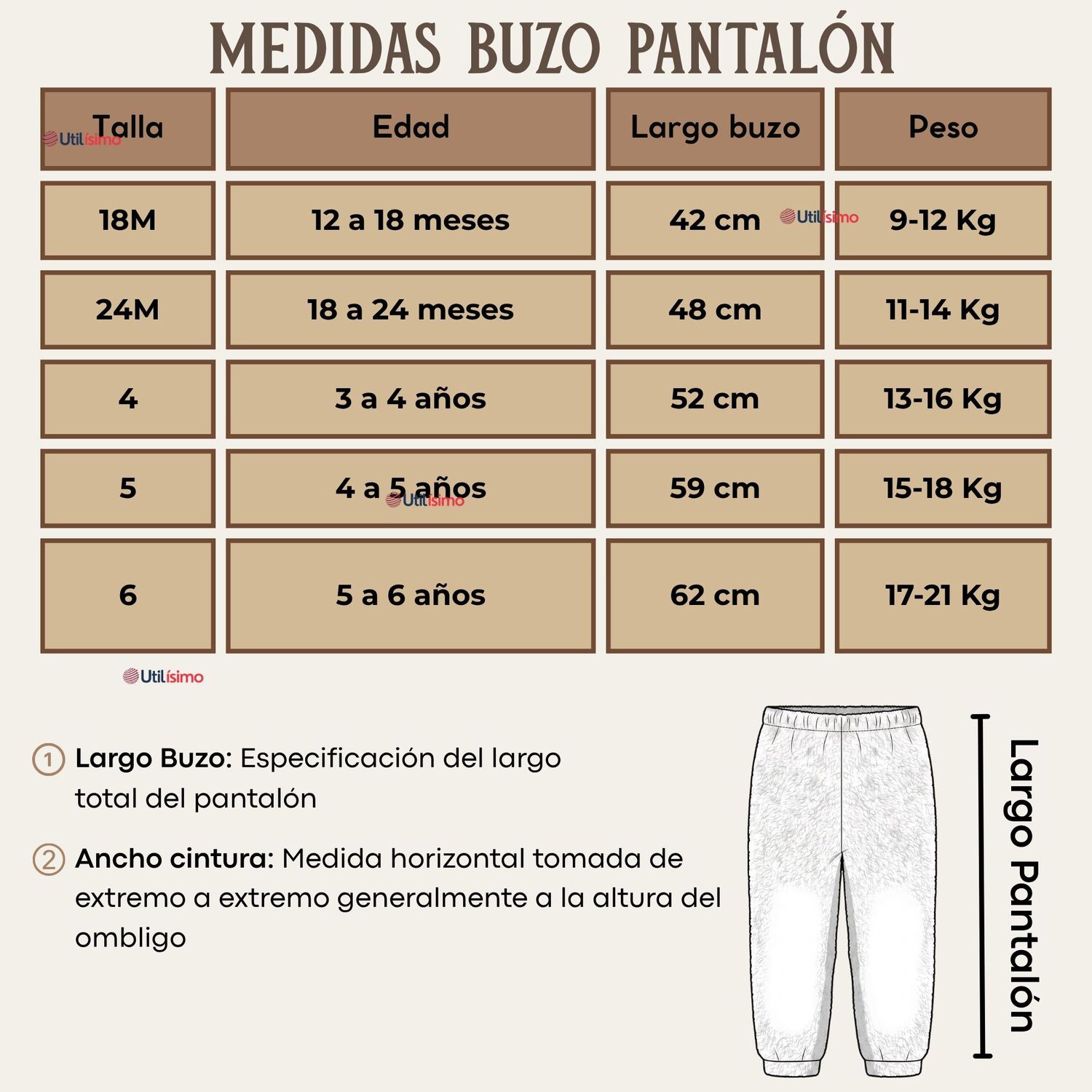 Conjunto 2 Piezas Buzo Poler&oacute;n Pantal&oacute;n Bebe Ni&ntilde;o Poli&eacute;ster Brown image number 4.0