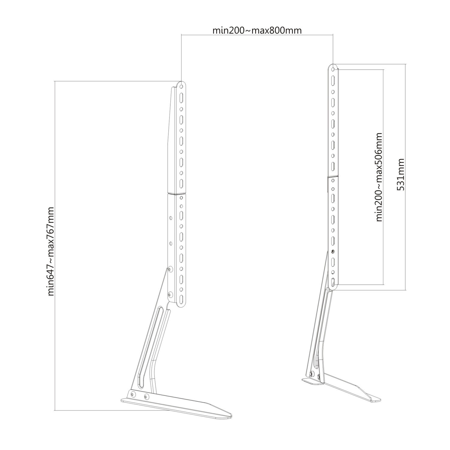 Base Para Tv Fijo De 13" A 70" - 50kg Extendible Bbr801 Brasforma image number 6.0