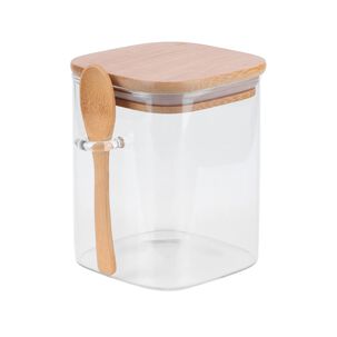 Frasco Contenedor Hermetico 700ml Vidrio 12cm Cuadrado Cuchara