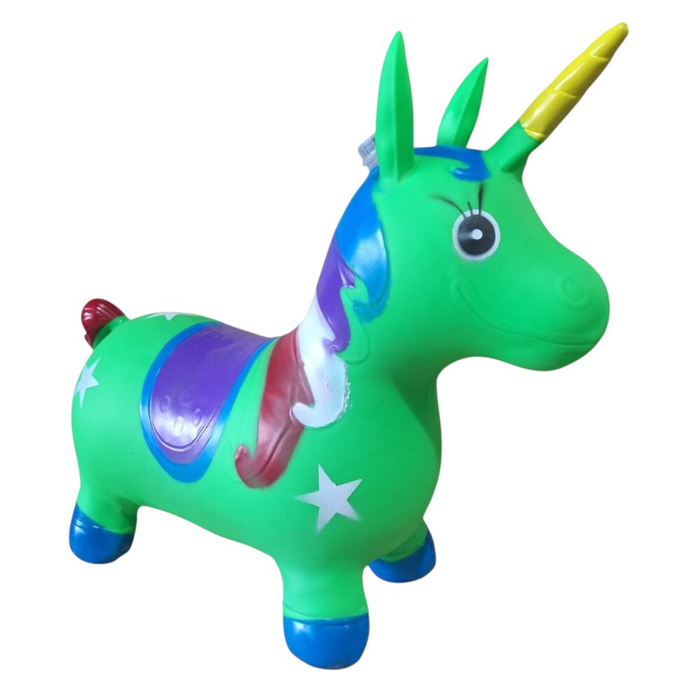 Unicornio Saltarín Inflable Con Sonido Verde image number 0.0