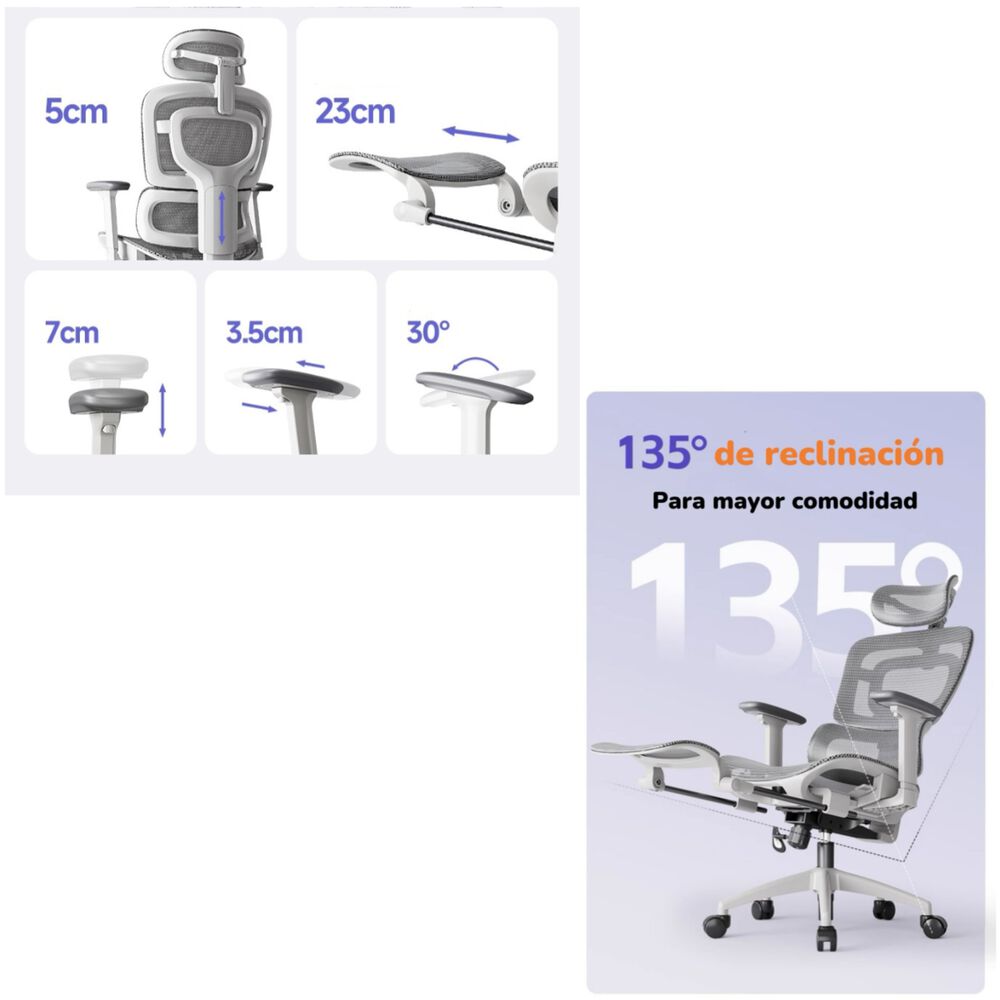 Silla De Escritorio Reclinable Reposapies Q9 By Lubabycas image number 5.0