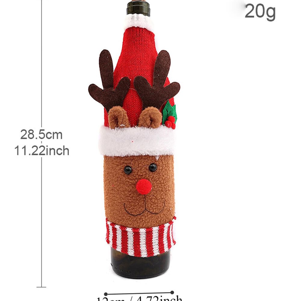 Juego 3 Fundas Botella Vino Decoración Navideña Hogar Pascua image number 3.0