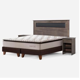 Cama Europea Rosen Nest / King / Base Dividida + Set De Maderas