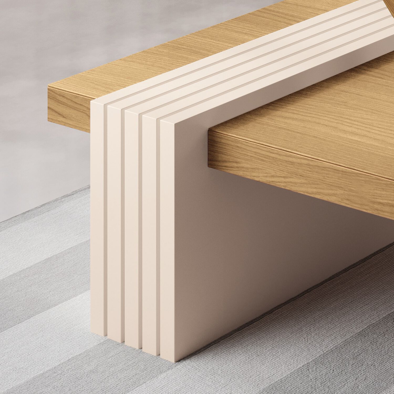 Mesa De Centro Praga Freijo-off White 107x60x33 Cm image number 1.0