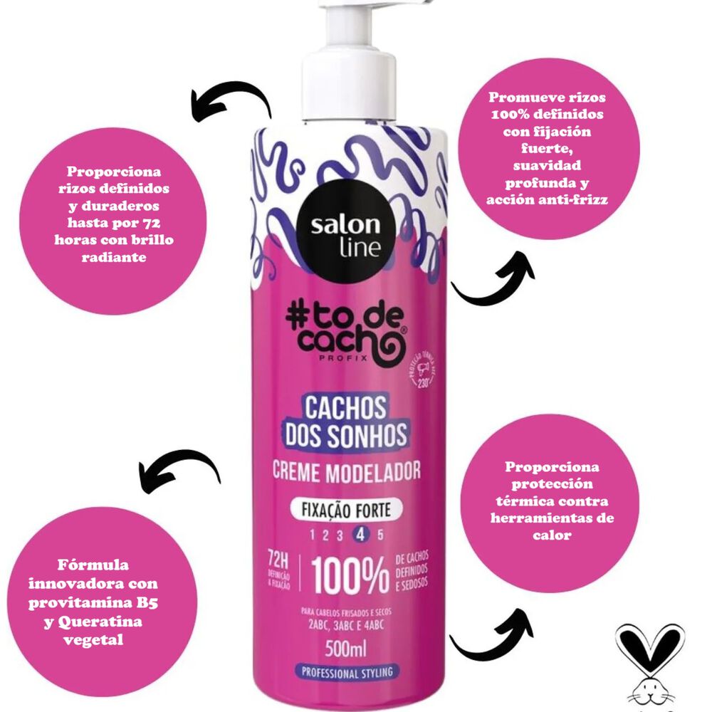 Crema Modeladora Cachos Dos Sonhos Fix Forte 500 Ml Salon Line image number 2.0