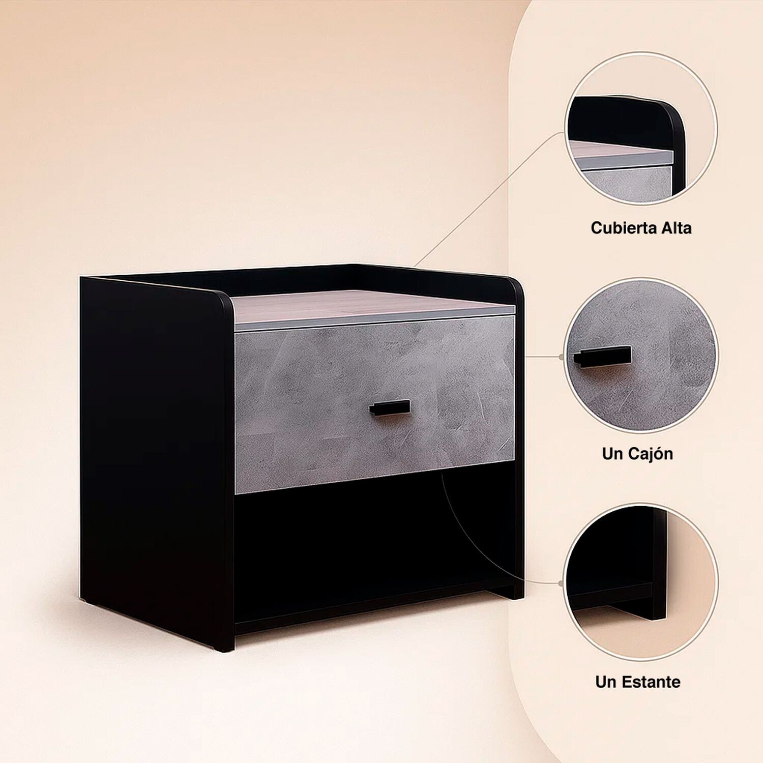 Pack De 2 Veladores Marmol Mdf 30x40 - Gris image number 4.0