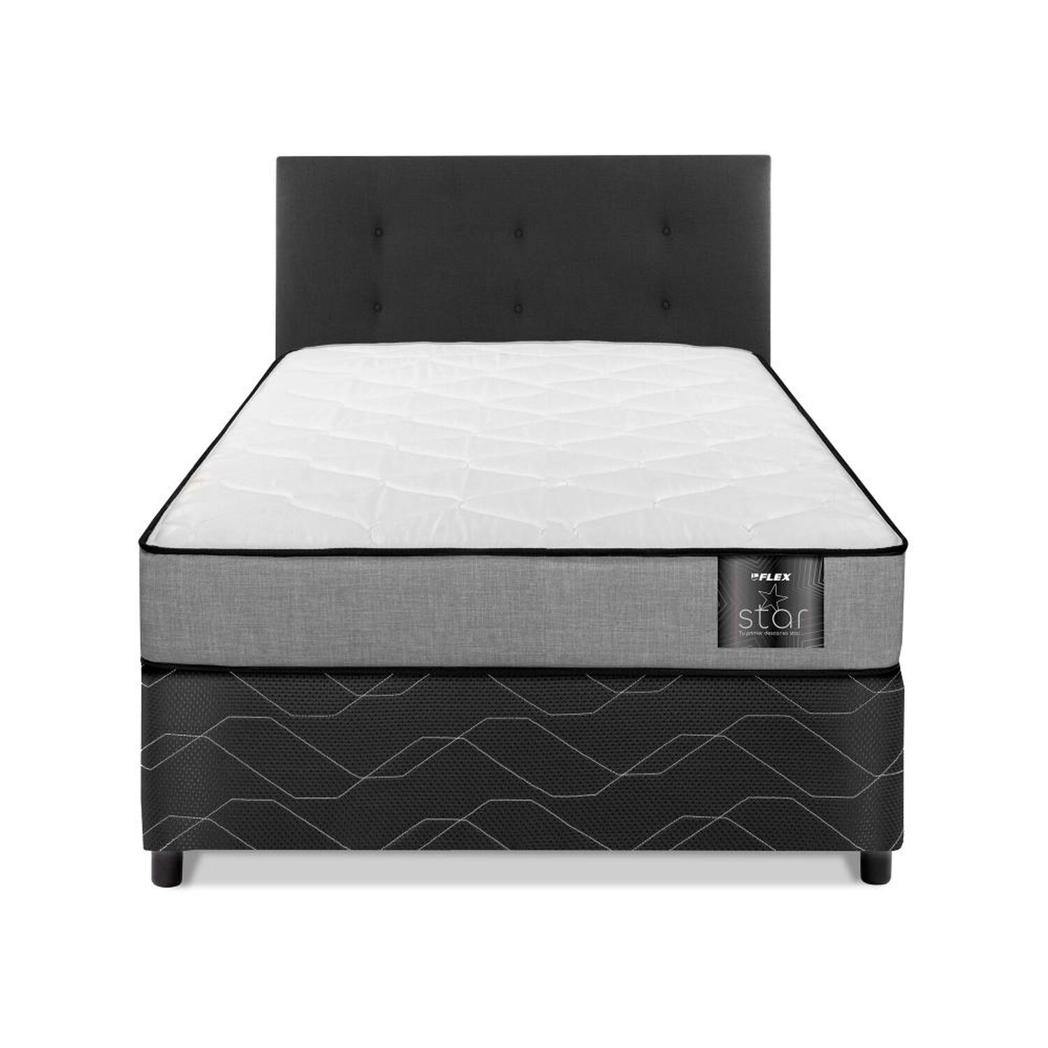 Cama Americana Flex Star / 1 Plaza / Base Normal + Respaldo image number 1.0