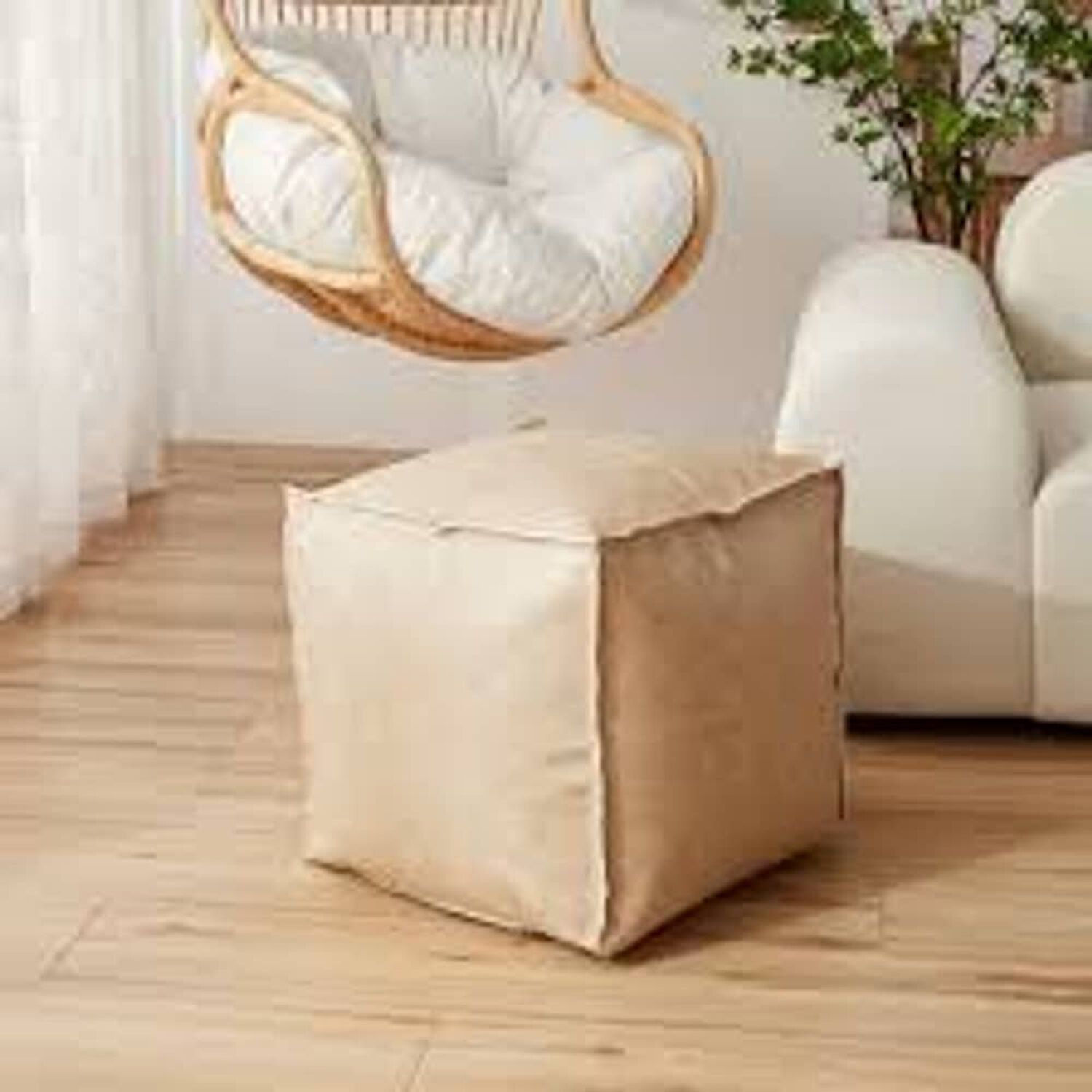 Set De 2 Pouf De Ecocuero Cuadrado 45x45cm image number 2.0