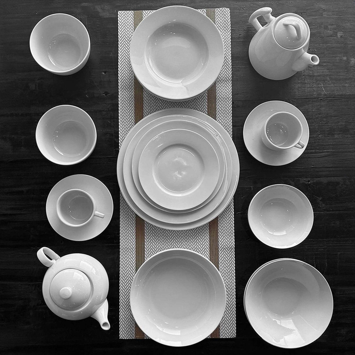 Set De 6 Platos Porcelana Hondo Borde Ancho 23 Cm Linea Padua image number 4.0