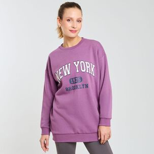 Polerón Deportivo Oversize Cuello Redondo Mujer Wetland