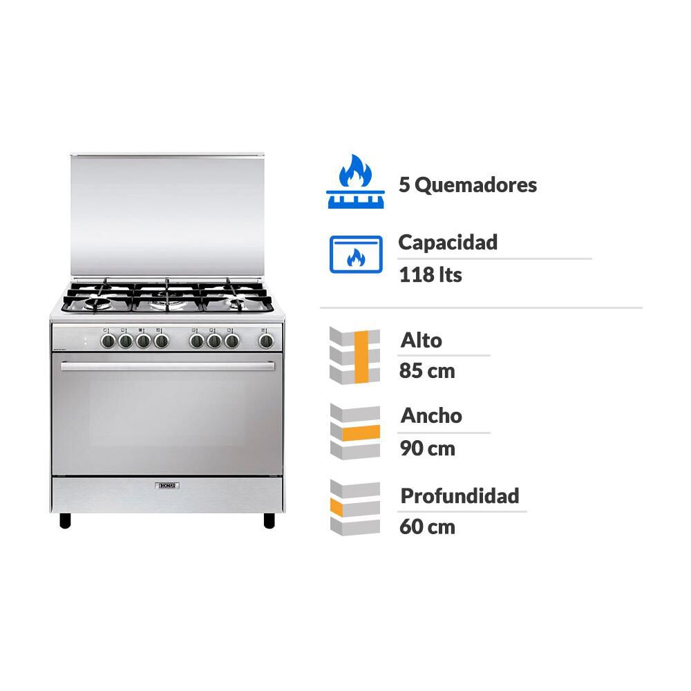 Cocina Thomas Milano Ii / 5 Quemadores (1 Triple Corona) image number 1.0