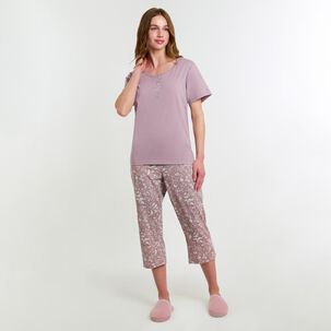 Pijama Capri Manga Corta Mujer Lesage