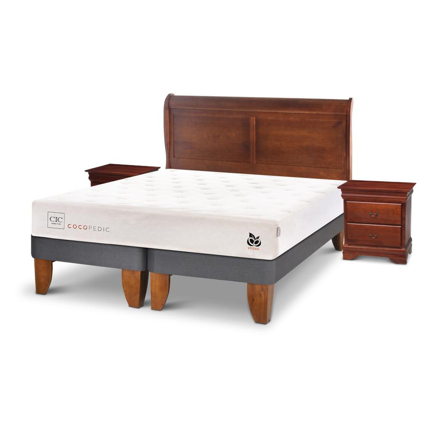 Cama Europea Cic Cocopedic / King / Base Dividida + Set De Maderas image number 1.0