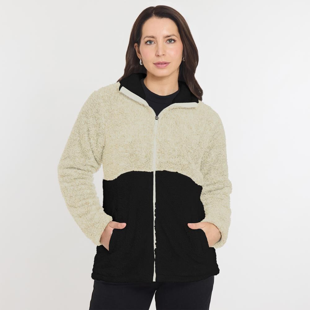 Polerón Bicolor Fleece Regular Cuello Alto Mujer Geeps image number 0.0