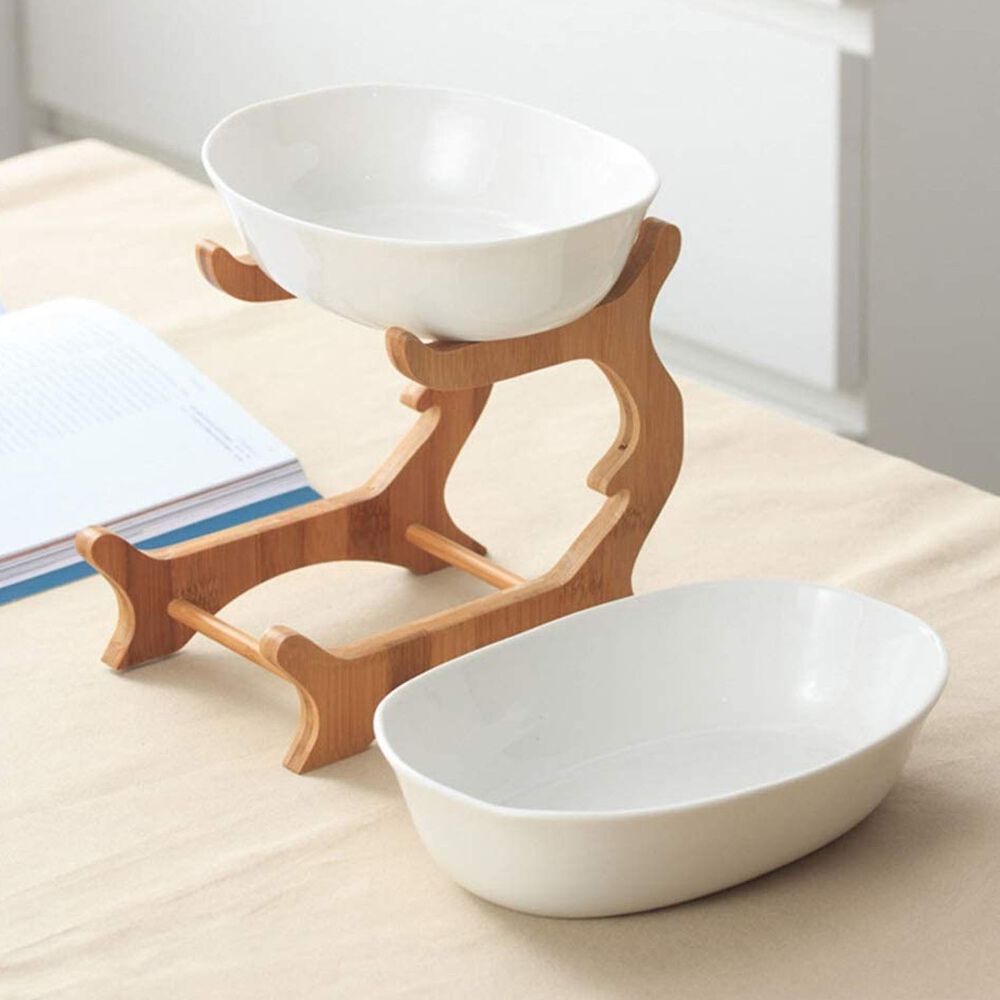 Frutera Cer&aacute;mica / Madera 2 Niveles 22cm image number 2.0