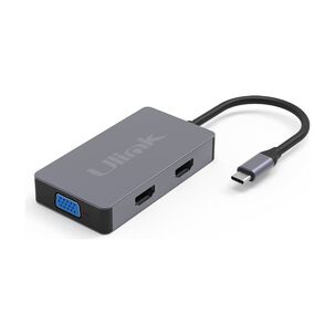 Hub Adaptador Type-c (5en1) 4k Hdmi X2/ Vga/ Type-c/ Usb 3.0