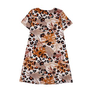 Vestido Full Print Manga Corta Cuello Redondo Mujer Lesage