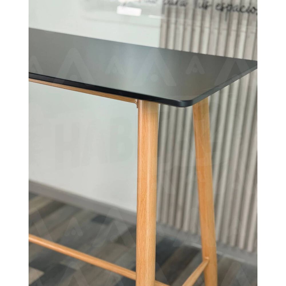 Mesa De Bar Atlas Mdf Negro - Natural image number 2.0