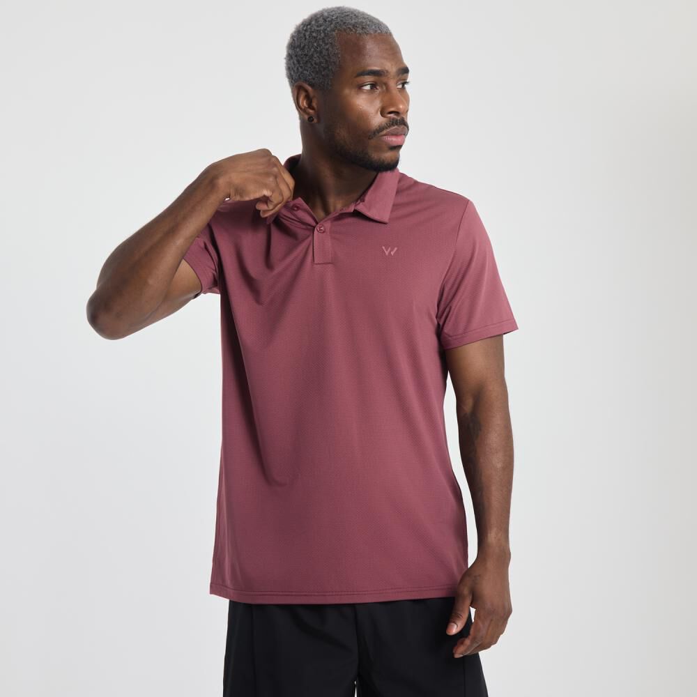 Polera Deportiva Lisa Slim Manga Corta Cuello Camisero Hombre Wetland image number 0.0