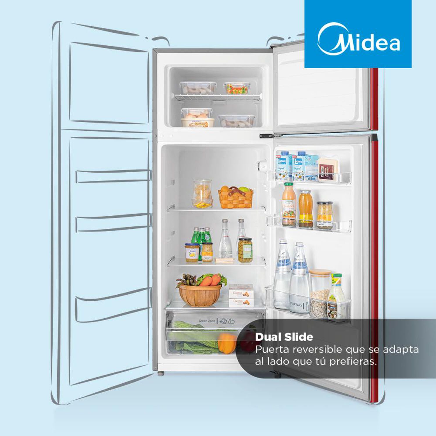 Refrigerador Top Freezer Midea MDRT294FGE13 / Fr&iacute;o Directo / 204 Litros / E image number 4.0
