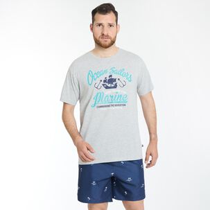 Polera Regular Manga Corta Cuello Redondo Hombre Herald