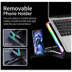 Base Ventilador Notebook Enfriador 6 Vent Rgb 14-17 Pulgadas