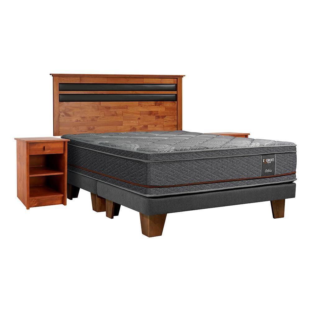 Cama Europea Celta Everest Cooper Black / King / Base Dividida + Set De Maderas image number 0.0