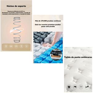 Colchón 2 Plazas 150x200x30cm Comprimido Pocket Lubabycas