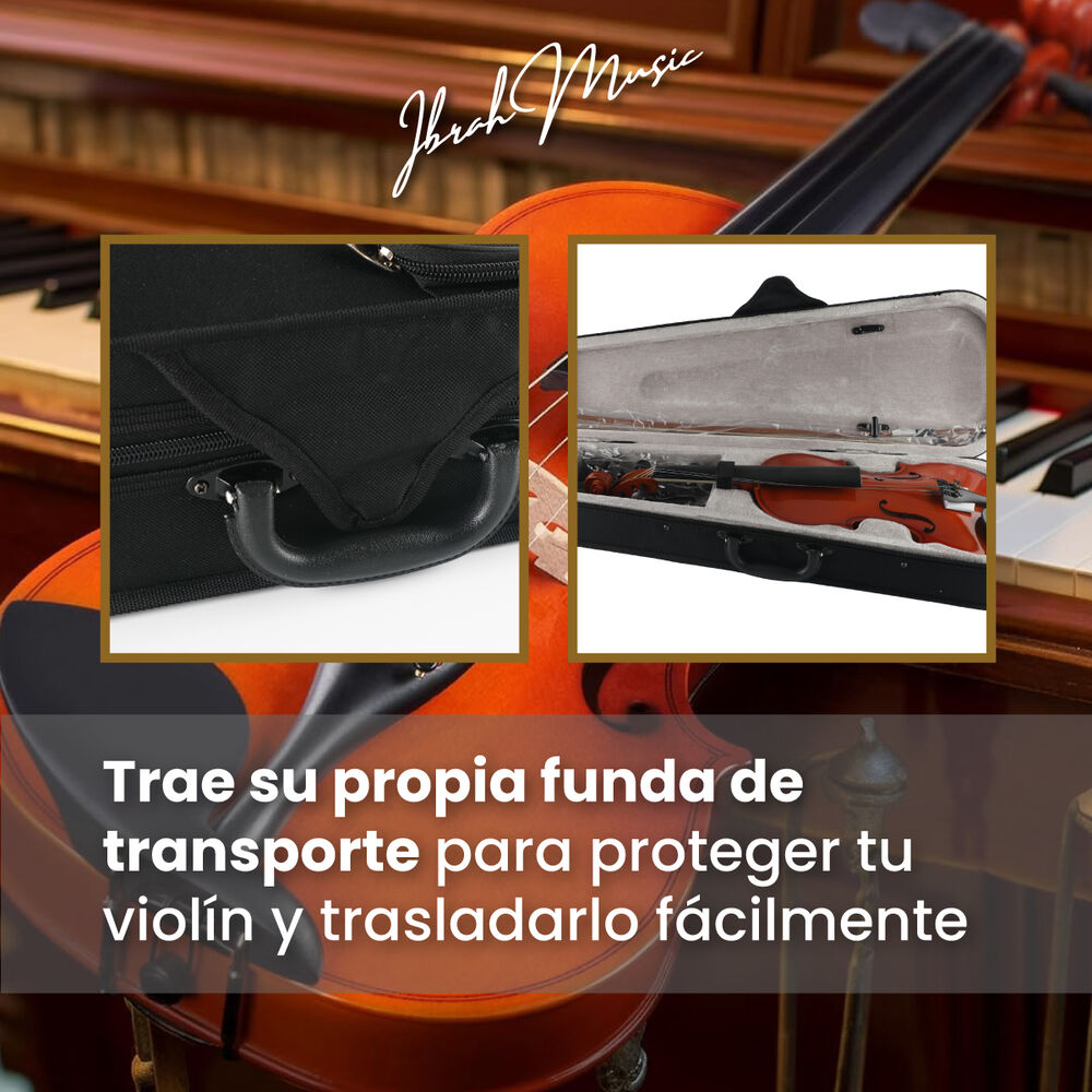Violin 4/4 Acustico Ibrah Music Estuche Y Arco + Accesorios image number 6.0