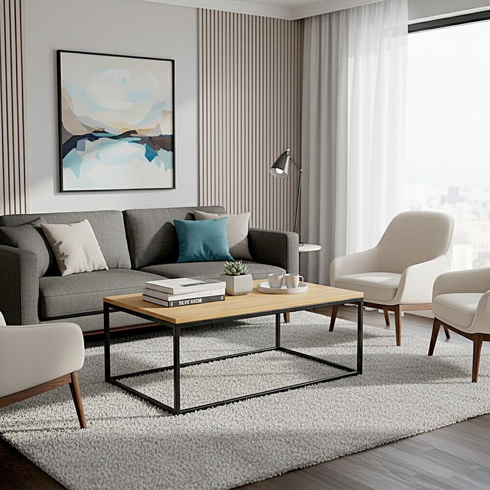 Mesa Centro Mons Madrid Madera Fierro image number 0.0