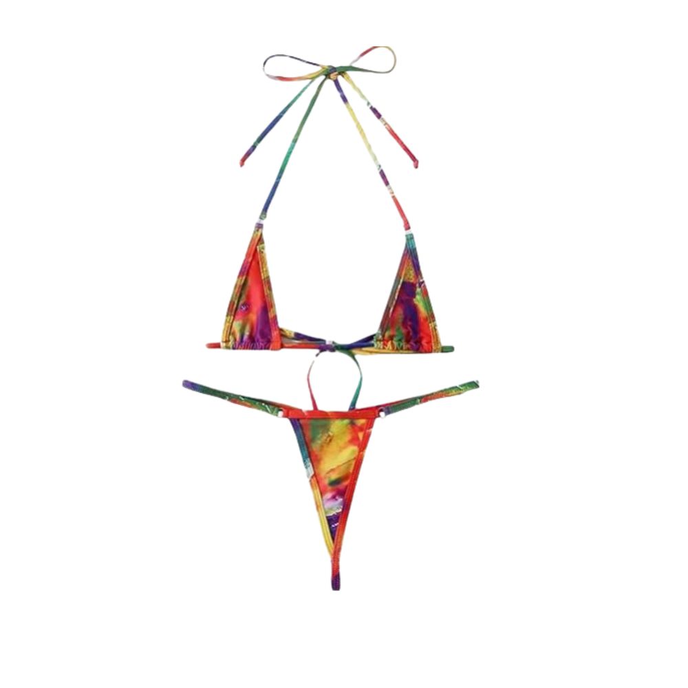 Traje Ba&ntilde;o Bikini Micro Tri&aacute;ngulo Con Estampado Muy Sexi image number 0.0