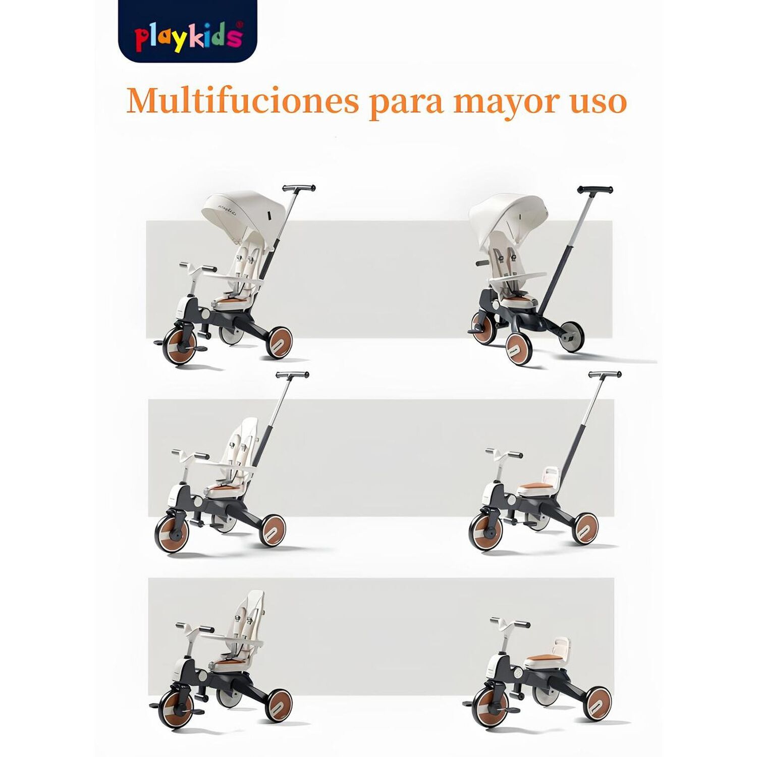 Triciclo De Paseo 360&deg; Y Balance 6 En 1 Plegable Negro image number 3.0